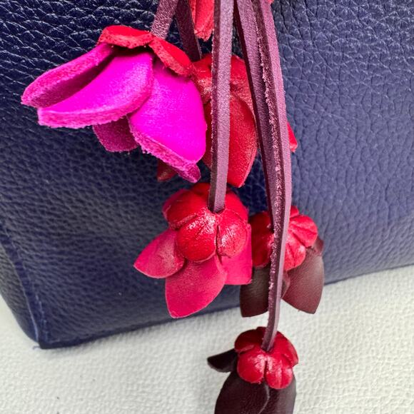Genuine Leather Bag Charm Leather Purse Accessories Flower Bag Charm NEW - Picture 4 of 8